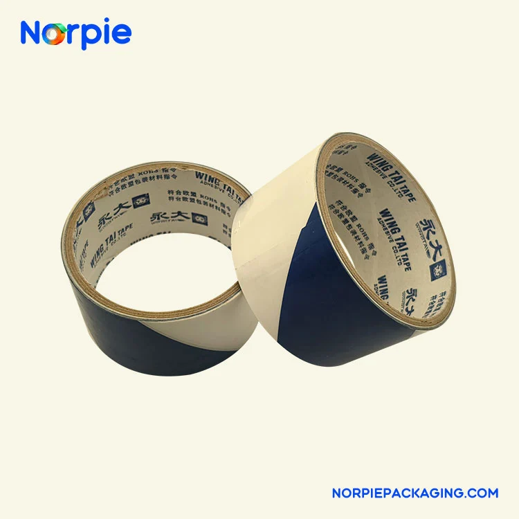 Ruban d'avertissement bleu et blanc