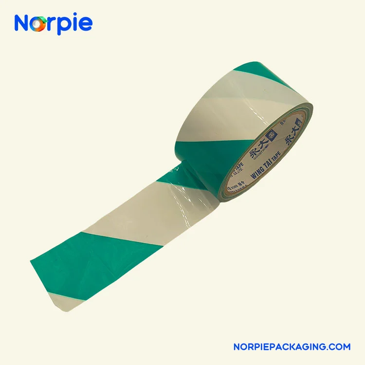 Green White Warning Tape