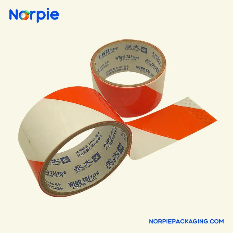 Ruban d'avertissement rouge et blanc